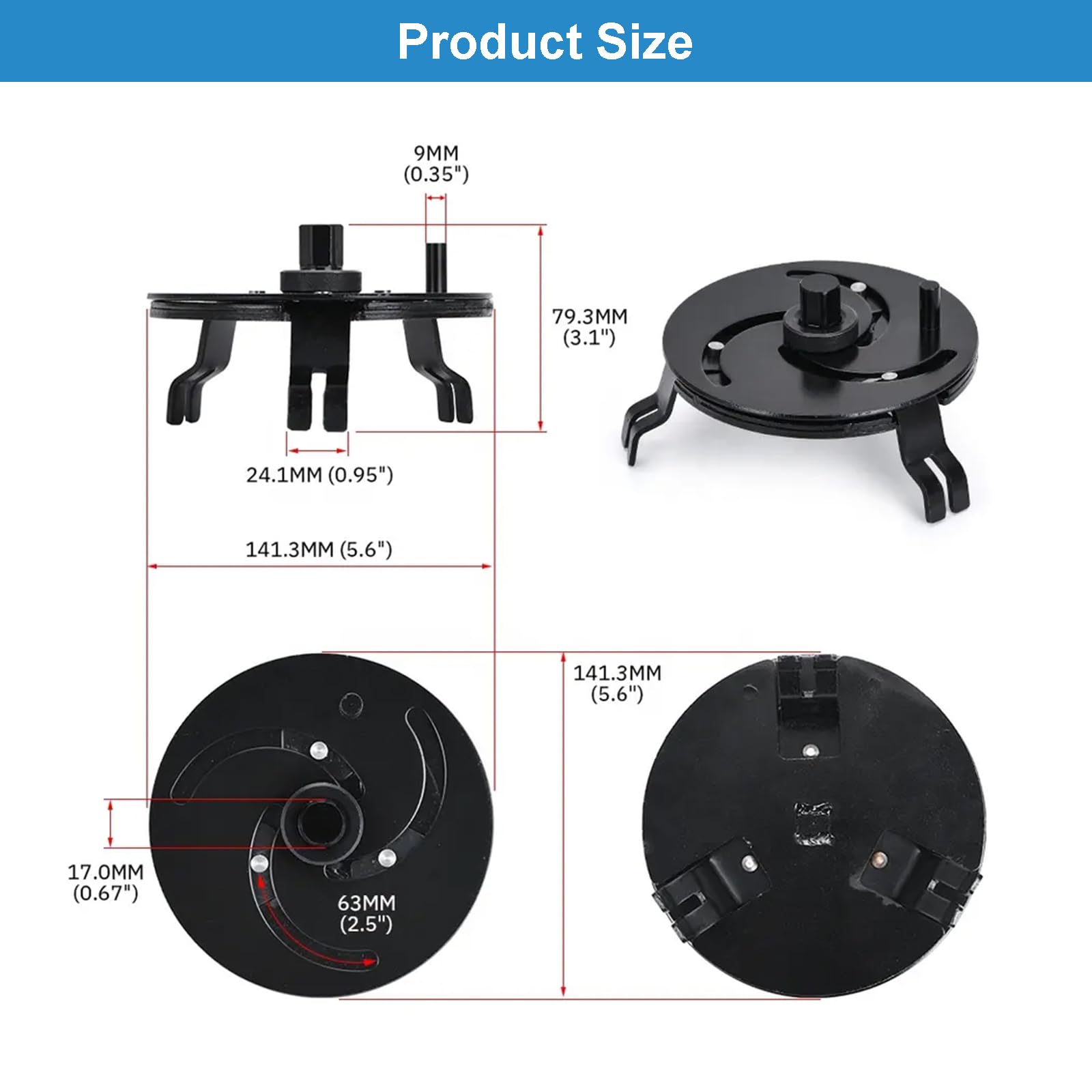 Universal Fuel Pump Removal Tool - Adjustable 3 Jaw Fuel Tank Lock Ring Wrench (3.9