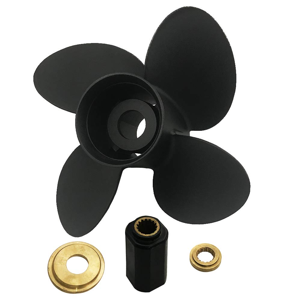 CAPTAIN Propeller Fit Mercury Outboard Engine 15 Tooth Spline 48-77348A45 - Compatible with 40HP 50HP 70HP 75HP 80HP 90HP 100HP 115HP 125HP 140HP 150HP Motors - Perfect for Boating, Fishing & Marine Adventures