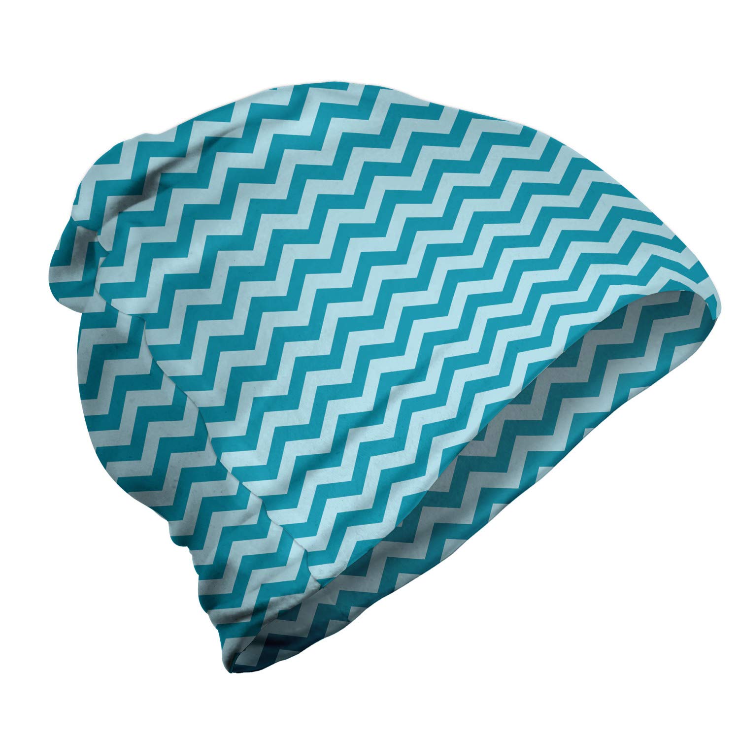 Ambesonne Unisex Beanie - Sea Colored Zigzag Pattern Winter Hat for Men & Women - Warm Knit Beanie for Hiking, Skiing, and Outdoor Activities in Cold Weather