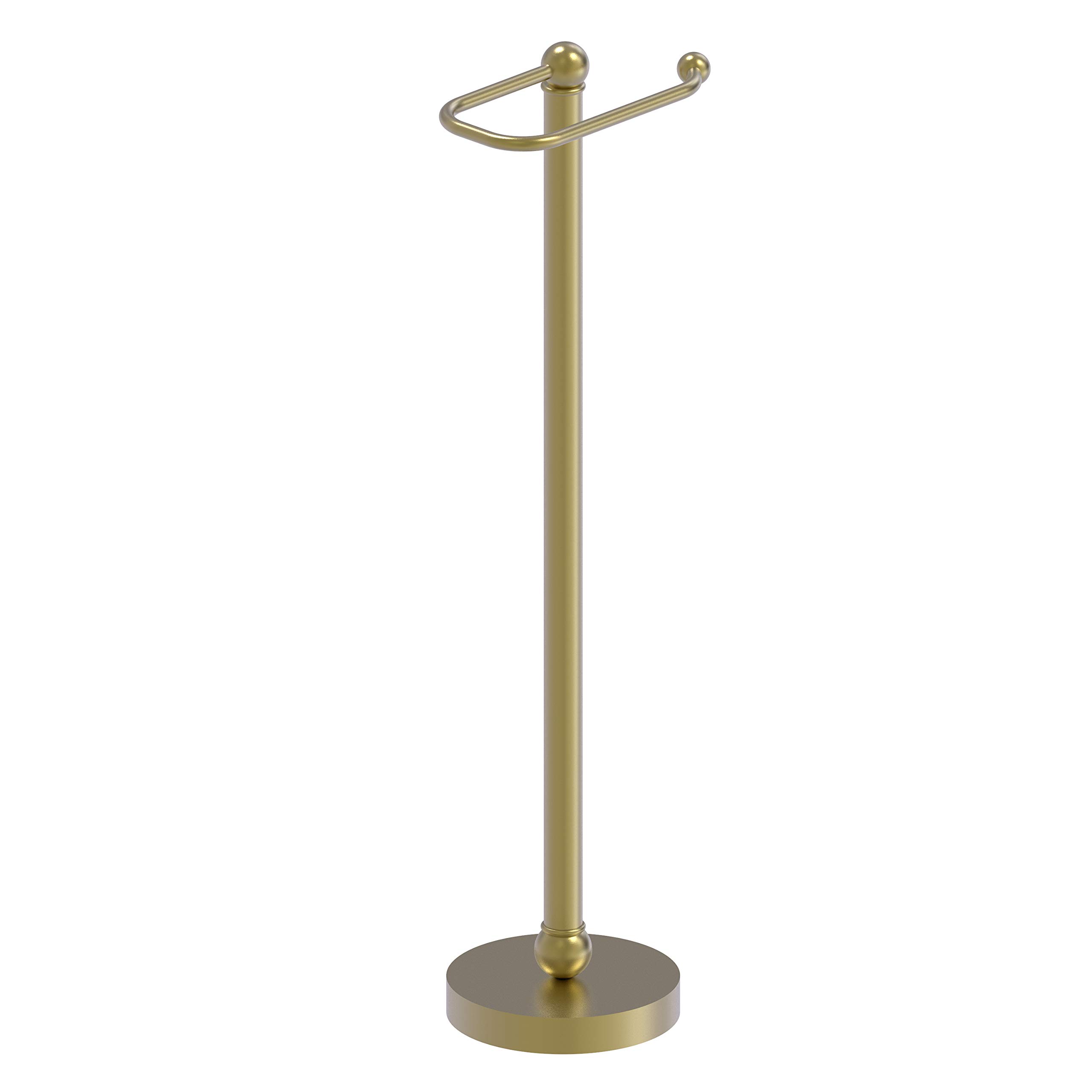 Allied Brass GL-39-SBR Free Standing Toilet Paper Holder, Satin Brass Finish - Perfect for Bathroom, Restroom & Home Decor