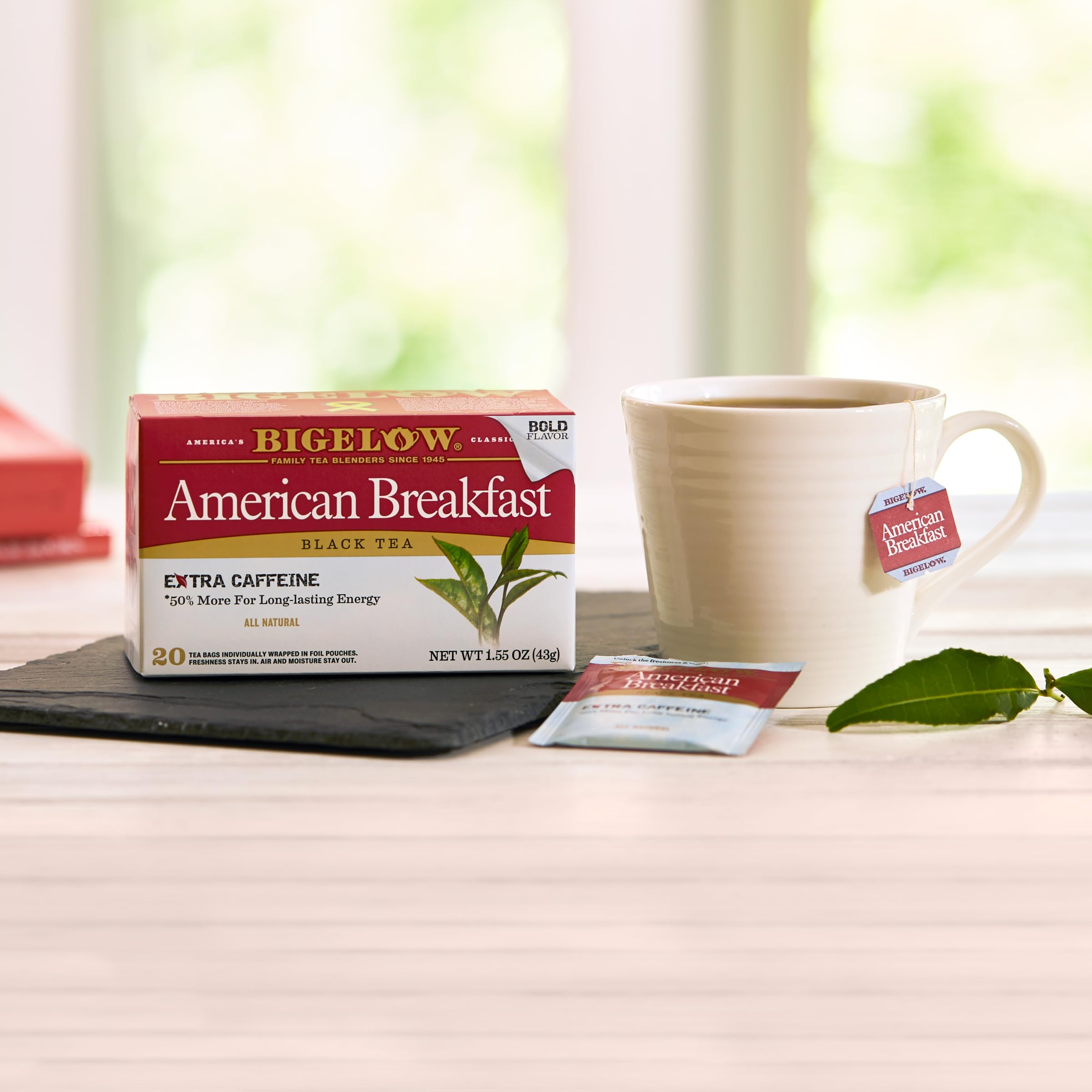 Bigelow American Breakfast Black Tea Bags - Caffeinated Black Tea, 20 Count Box (Pack of 6, 120 Tea Bags Total) - Perfect for Morning Energy, Office Break or Afternoon Pick-Me-Up