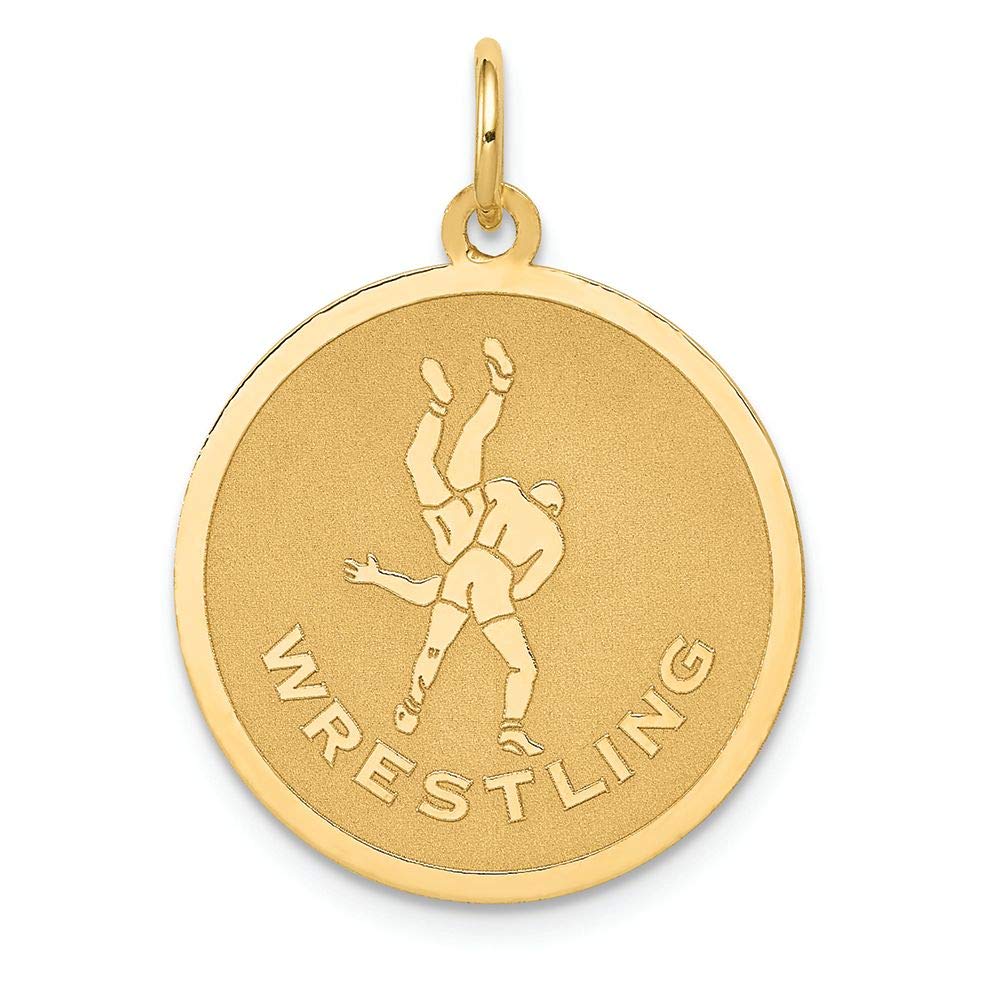 14K Yellow Gold Wrestling Charm Pendant for Men & Women - Durable & Hypoallergenic Jewelry Gift for Athletes, Coaches & Fans - Perfect for Sports Events, Graduation & Daily Wear