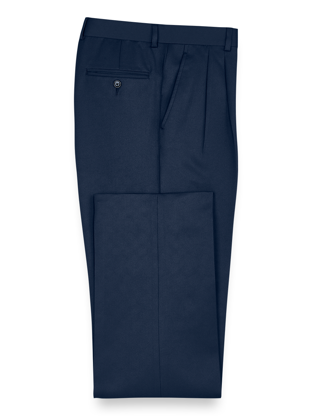 Breathable Solid Microfiber Pleated Pants for Men - Navy Blue | Comfortable Office & Travel Pants | Business Casual & Lounge Wear