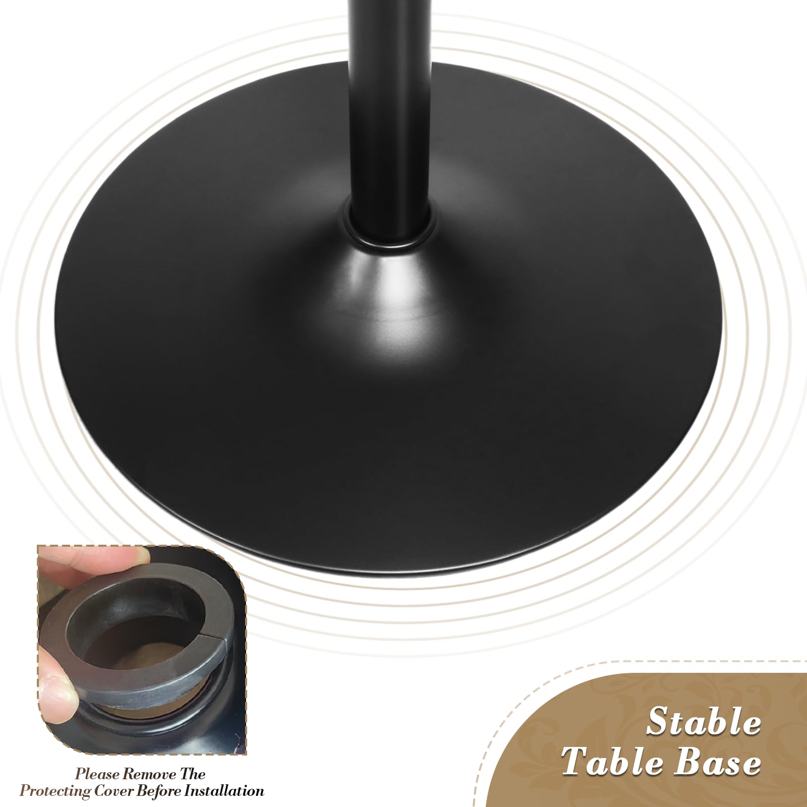 Modern Adjustable Height Round Bar Table - Tall Cocktail & Bistro Pub Table with Sturdy Base - Perfect for Home Kitchen, Restaurant & Outdoor Dining - Natural Wood Finish