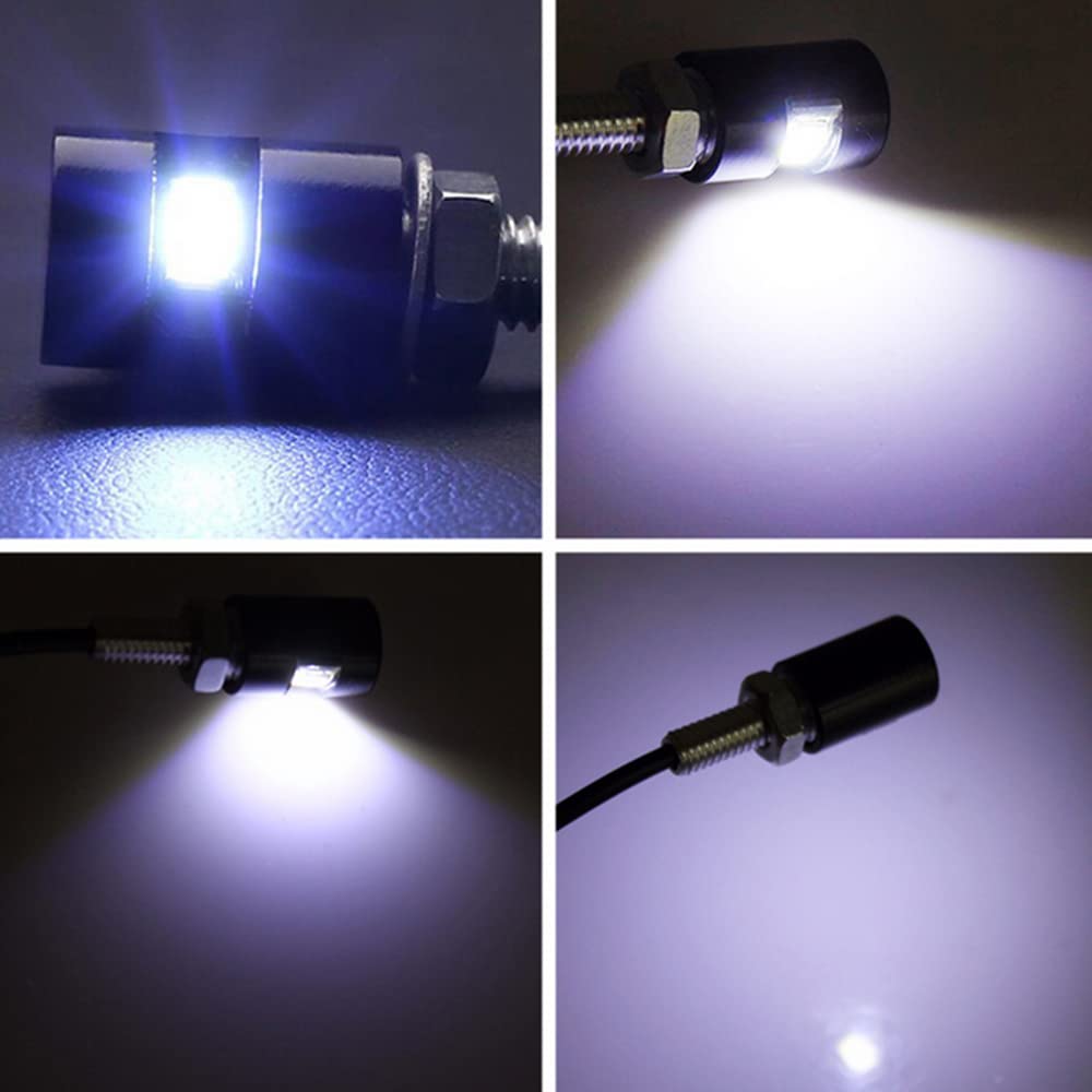 2PCS 12V Waterproof LED License Plate Lights for Car, Motorcycle, Truck, RV, ATV - Durable Screw Bolt Mounting for Night Driving & Vehicle Safety