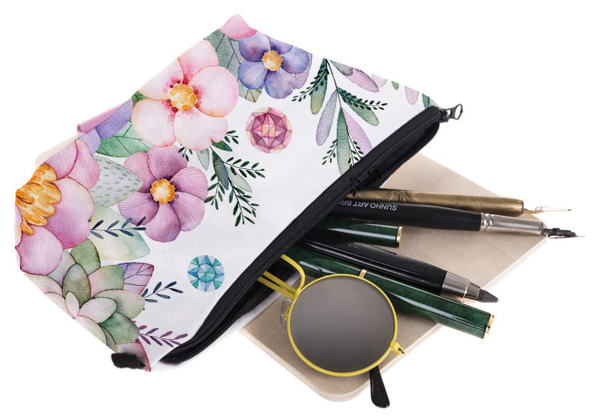 FAVORTALK Floral Toiletry Bag for Women - Waterproof Cosmetic Makeup Pouch with Zipper, Portable Travel Makeup Bag for Girls - Perfect for Travel, Gym, and Everyday Use B0906