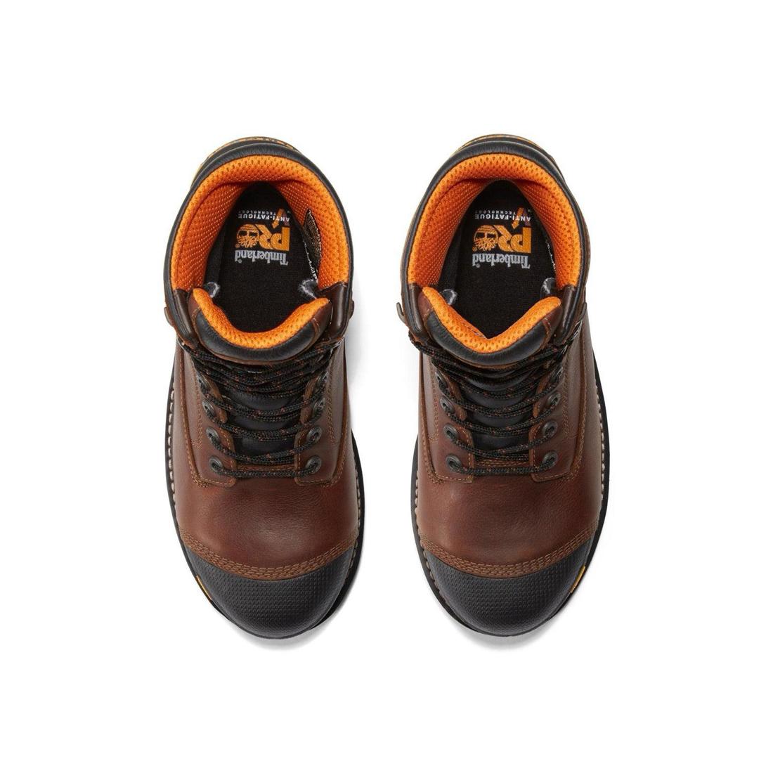Helix HD 6 Inch Composite Toe Work Boots for Men - Safety Shoes with Slip Resistant & Electrical Hazard Protection - Ideal for Construction, Warehouse & Outdoor Work (Mahogany)