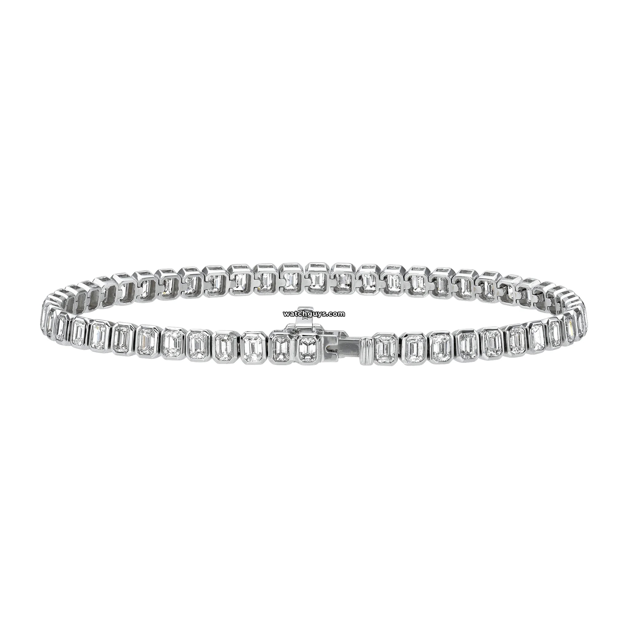 7.90 Carat Emerald Diamond Tennis Bracelet in 18k White Gold - Elegant Jewelry for Weddings, Parties & Special Occasions