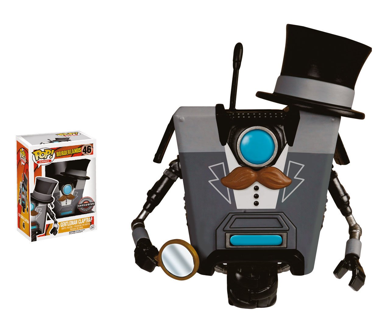 Funko Pop! Borderlands Gentleman Clap Trap Exclusive Vinyl Figure - Collectible Gaming Decor for Fans & Display