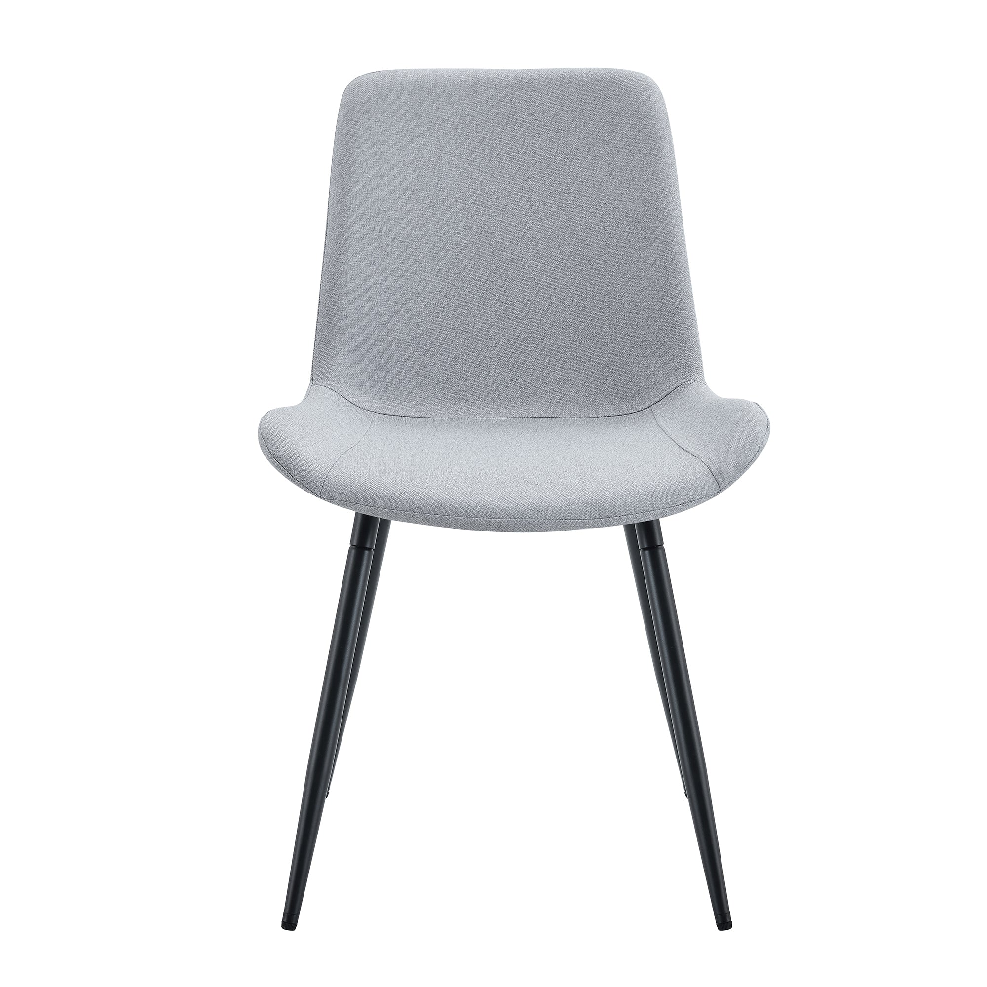 6-Piece Light Gray Linen Cotton Dining Chair Set - Ergonomic Curved Cushion Design for Comfortable Seating | Perfect for Dining Room, Kitchen, and Home Decor