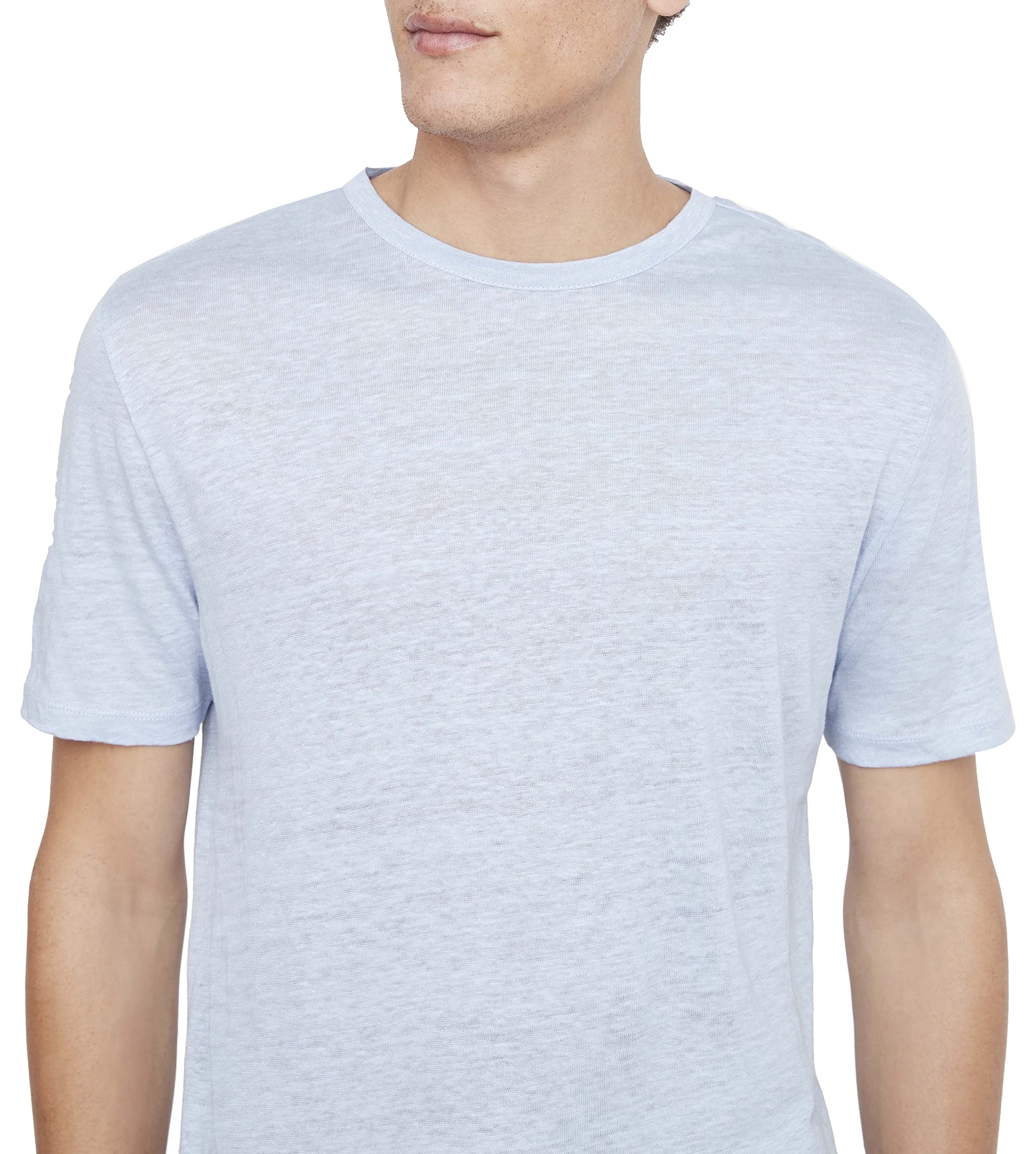 Vince Men's Linen Short Sleeve Crew Neck T-Shirt - Breathable Summer Casual Shirt for Work & Weekend Outings