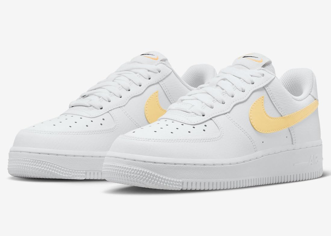 Nike Air Force 1 '07 Women's White Melon Tint Black Sneakers - Size 7.5 Medium - Casual Streetwear Shoes for Women | Perfect for Everyday Wear, Gym, and Fashion Outfits