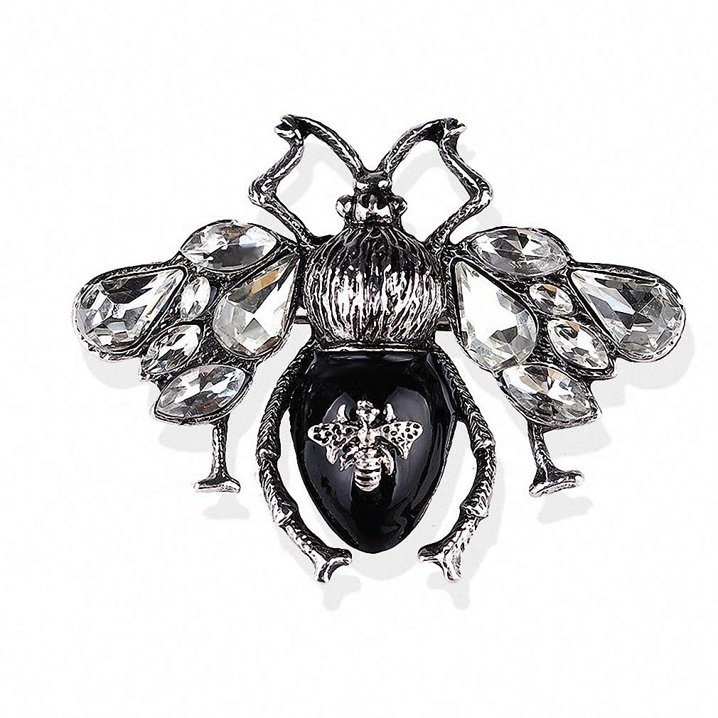 Bee Brooch Pin - Red Enamel Honeybee Jewelry for Women & Hijab