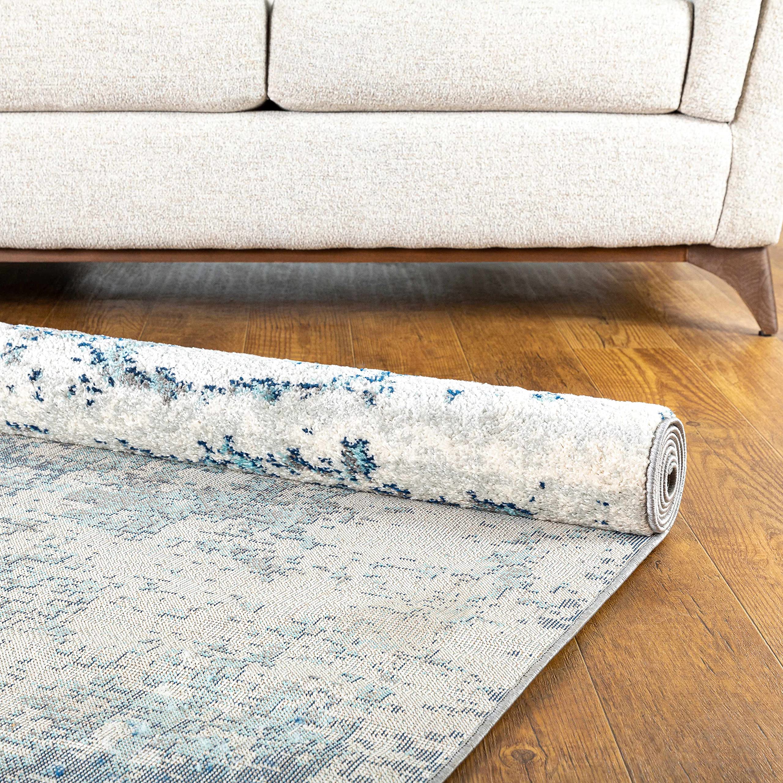 Hauteloom Beverly Modern Blue and Gray Area Rug 6'7