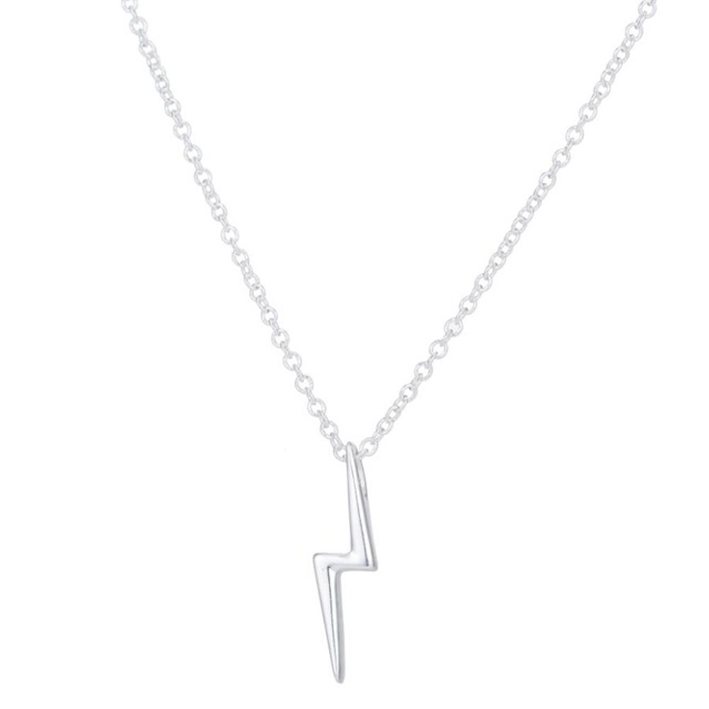 Women's Tiny Lightning Bolt Scar Necklace - Smooth Flash Pendant Charm for Thunder & Weather Theme Jewelry | Perfect for Cosplay, Gothic Fashion & Everyday Wear