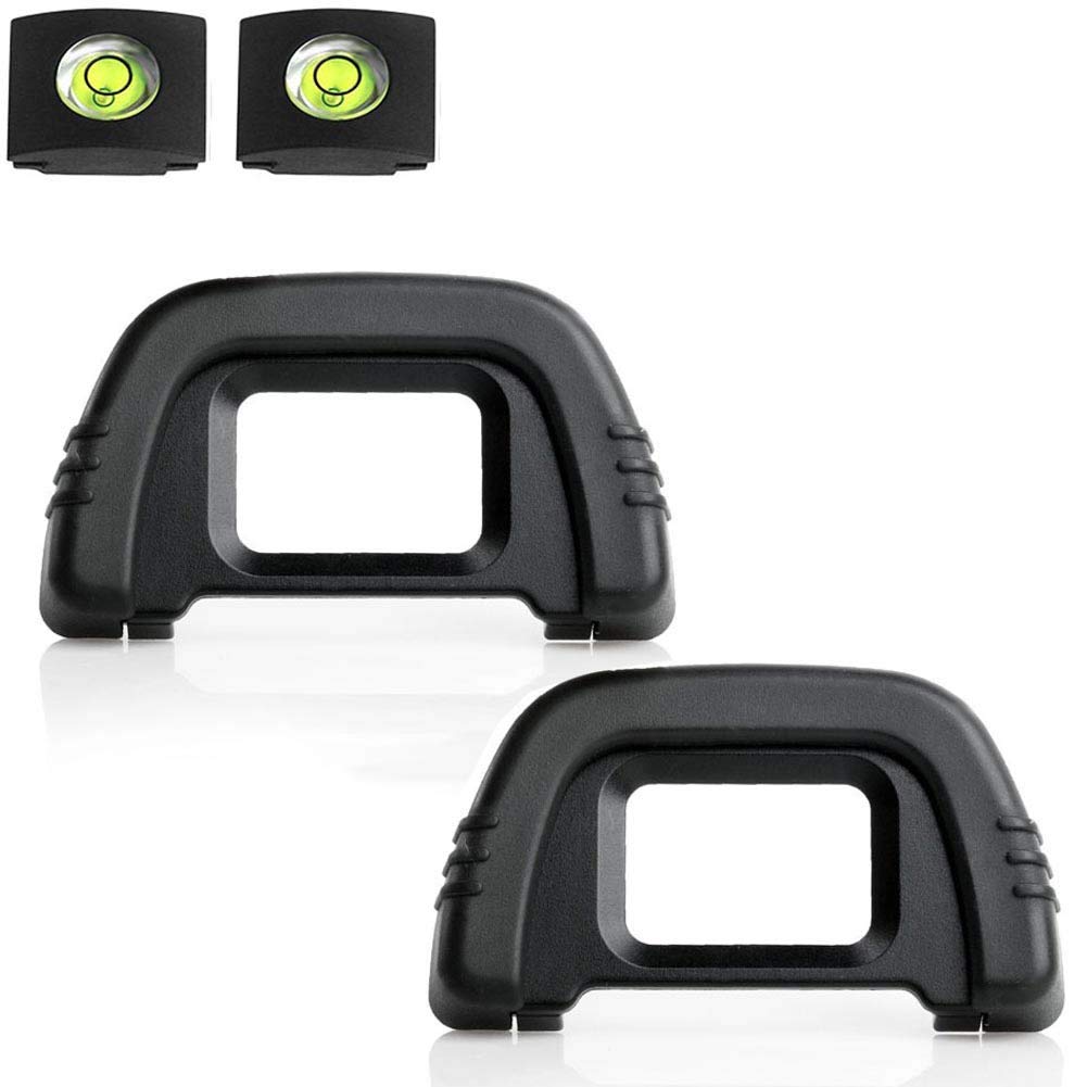 Nikon DK-21 Eyecup Viewfinder Eyepiece Replacement for D750 D610 D600 D300 D200 D80 D70 D50 D90 D7000 Cameras - Includes ULBTER Eyepiece Cover & Hot Shoe Cover (2+2 Pack) - Perfect for DSLR Photography & Outdoor Shooting