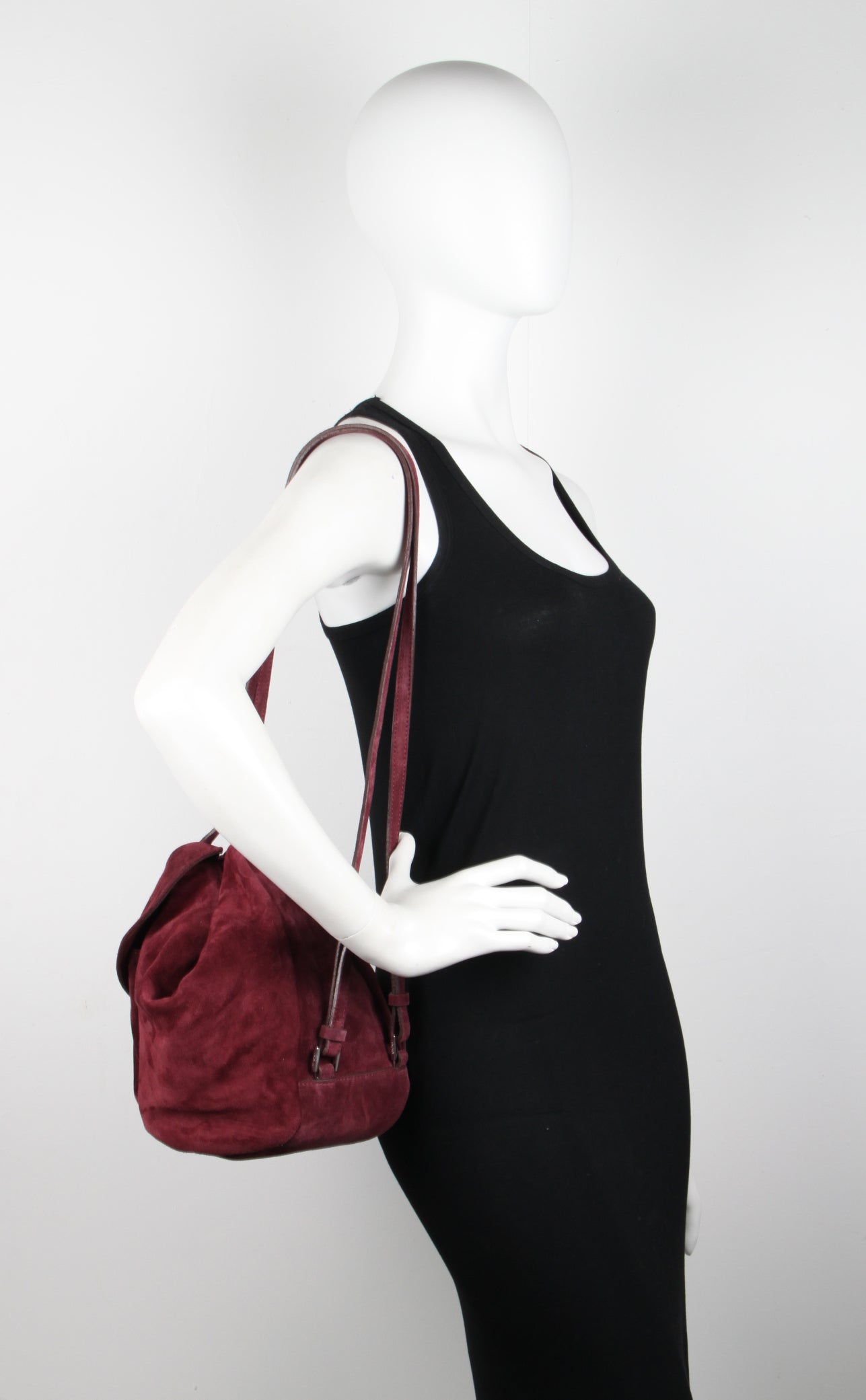 Premium Suede Fernweh Backpack in Burgundy - Stylish & Durable Travel Backpack for Hiking, College & Everyday Use