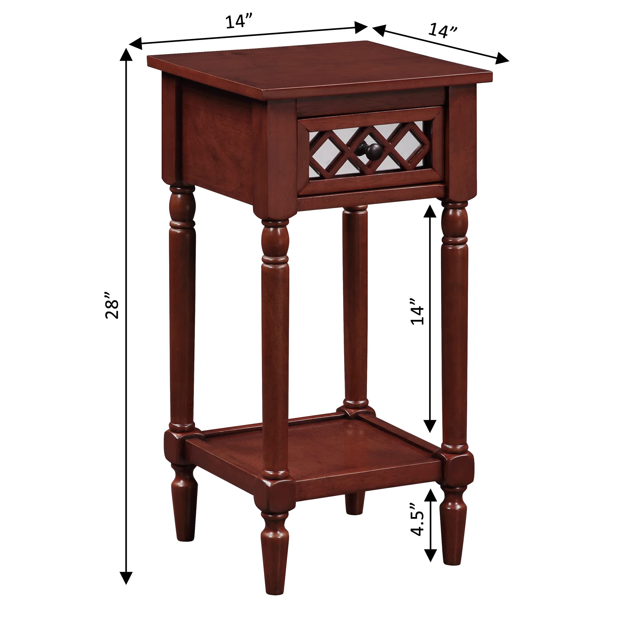 French Country Khloe Deluxe 1-Drawer Accent End Table 14