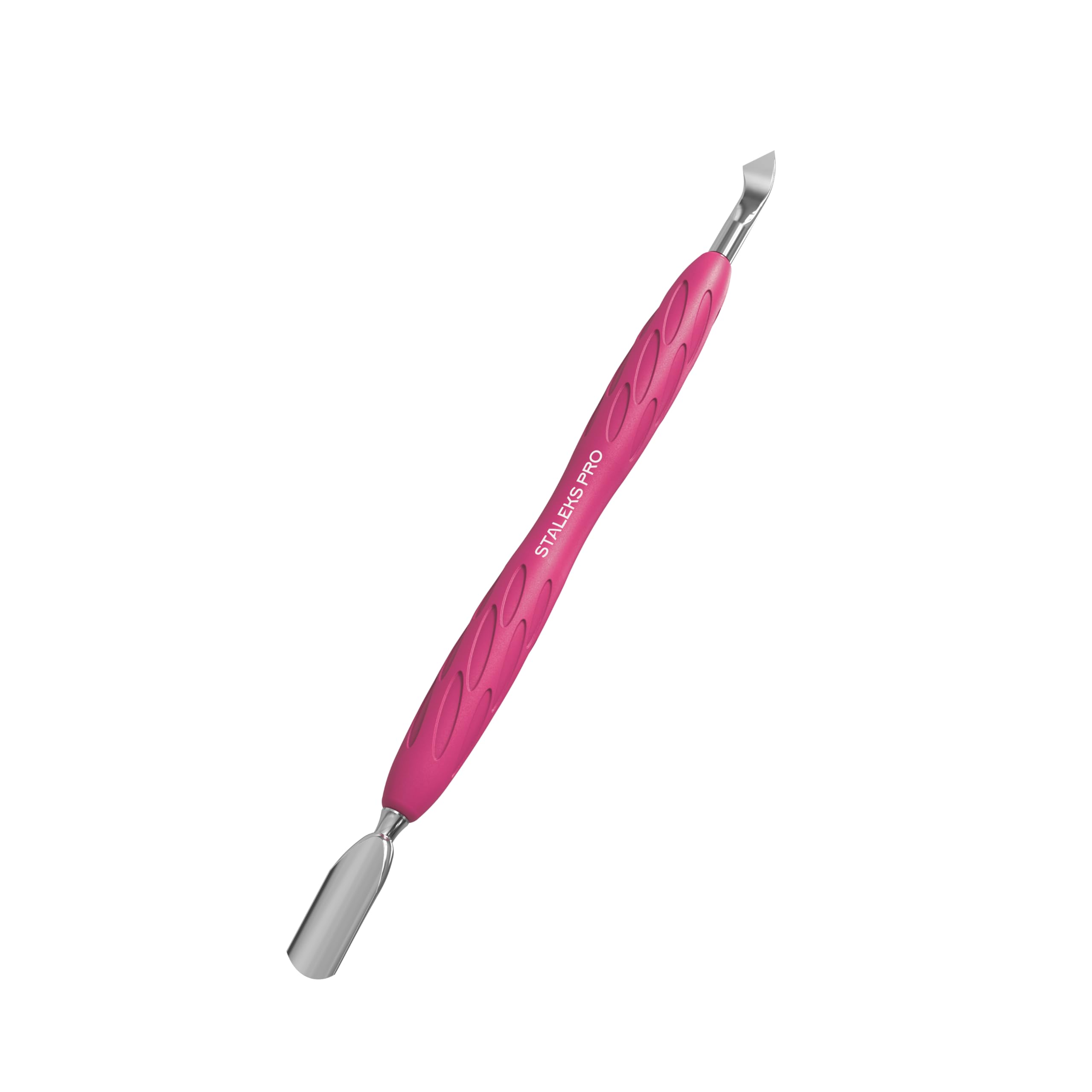 STALEKS PRO by Natury Nails Cuticle Pusher with Silicone Gummy Handle - Stainless Steel UNIQ 10/4.2 - Professional Nail Care Tool for Manicure & Pedicure at Home or Salon