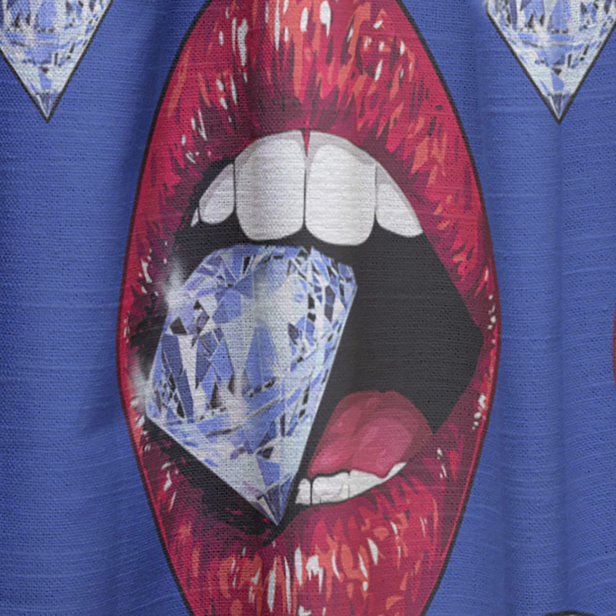 Bright Red Lips Holding A Sparkling Brilliant Thermal Insulated Curtains - Single Panel 52x95 Inches - Elegant Drapes for Bedroom & Living Room - Perfect for Home Decor, Privacy & Light Control