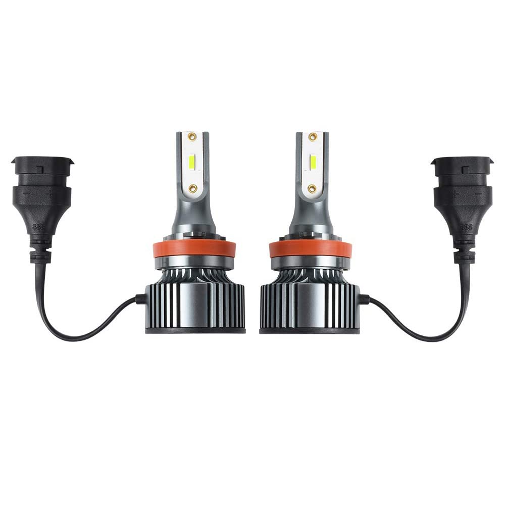 1797 LED Headlight Bulbs H11 H8 H16 - 4000LM Super Bright Lemon Yellow Fog Lights for Cars & Trucks - High/Low Beam DRL Lamps with Ballast - 12V/24V 28W CSP Chip Plug & Play Kit (Pack of 2) - Perfect for Night Driving & Off-Road Adventures