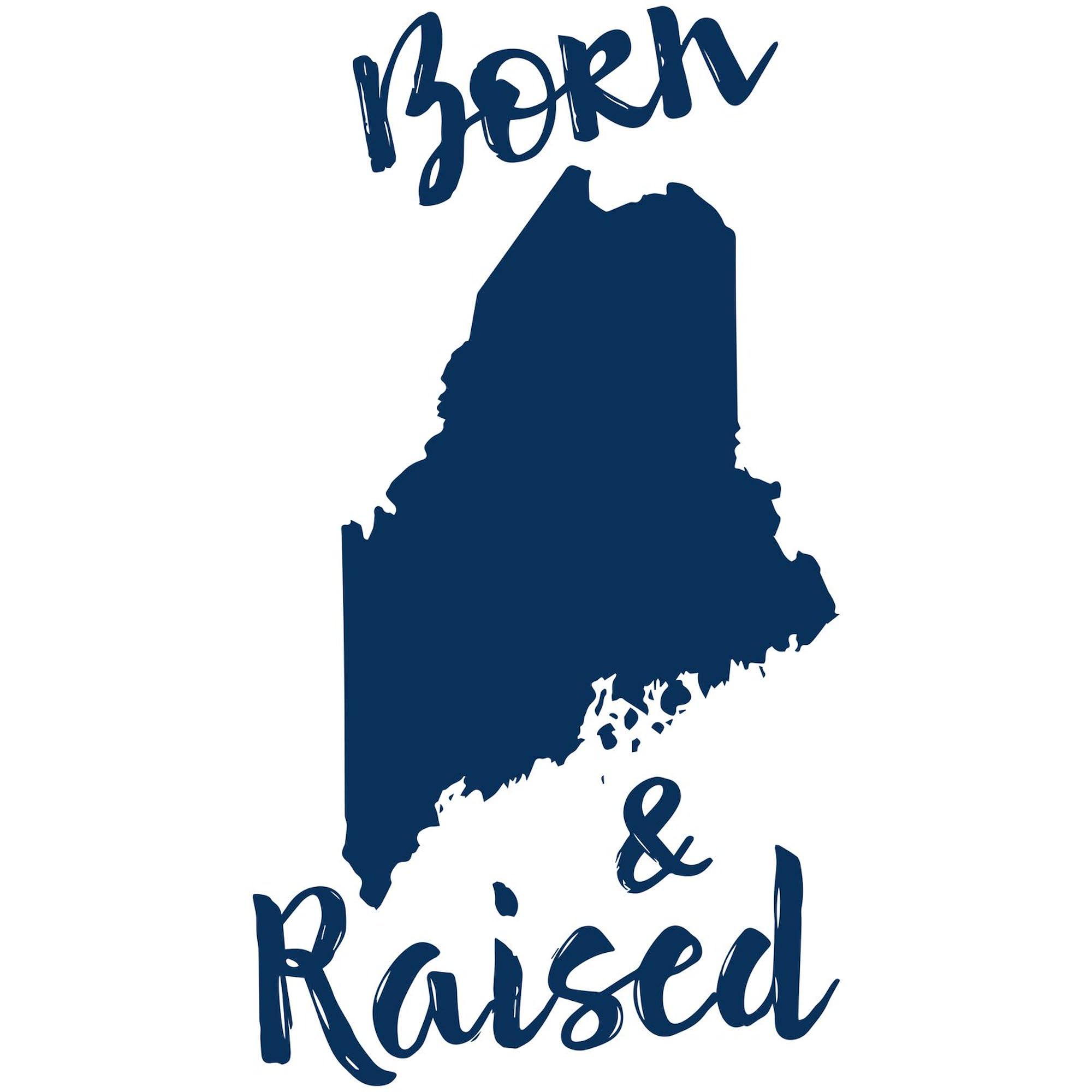 Maine Born & Raised 3x3 Inch Square Bumper Sticker - Durable Car Decal for Windows, Laptops & Coolers - Perfect for State Pride & Outdoor Enthusiasts