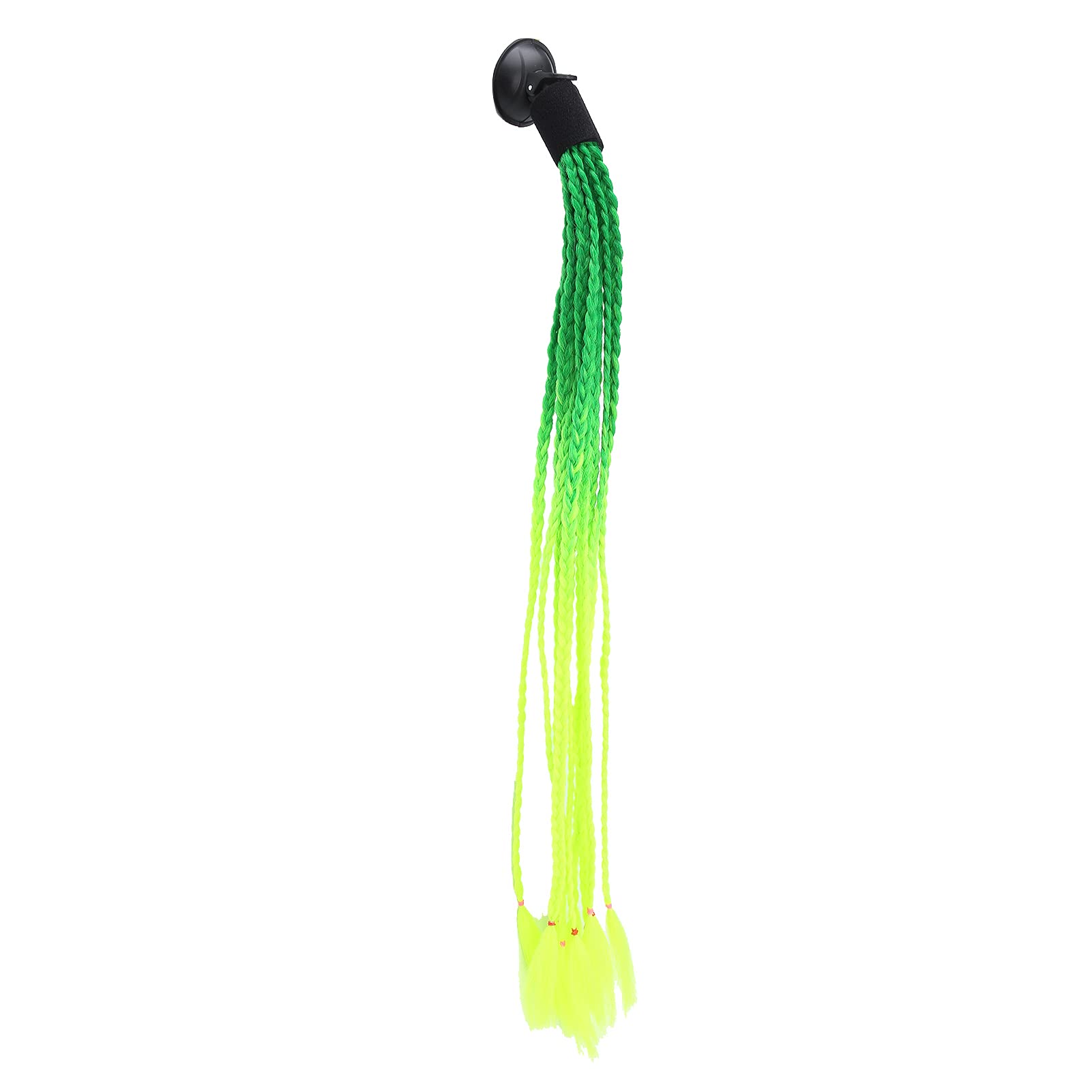 Gradient Suction Cup Motorcycle Helmet Pigtails - Punk Braids for Riding