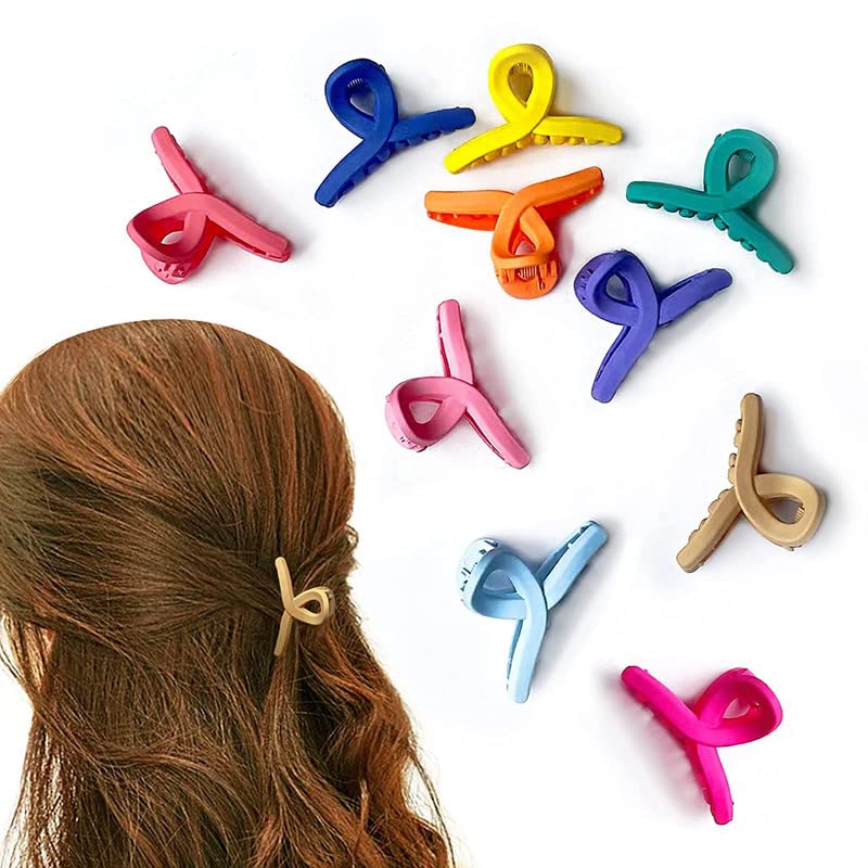 RECTYO GALLERY Mini Hair Claw Clips for Women & Girls - Small Butterfly Hair Clips Set of 6, Cute Colorful Hair Accessories for School, Work & Daily Styling