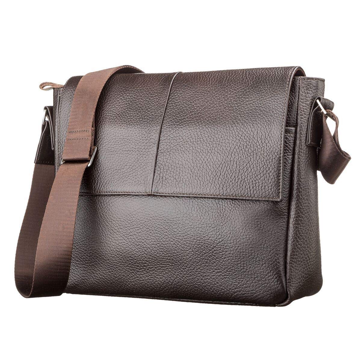 Premium Genuine Leather Messenger Bag for Men - Durable Business Briefcase & Work Laptop Bag - Shvigel 00798 - Perfect for Office, Travel & Daily Commute