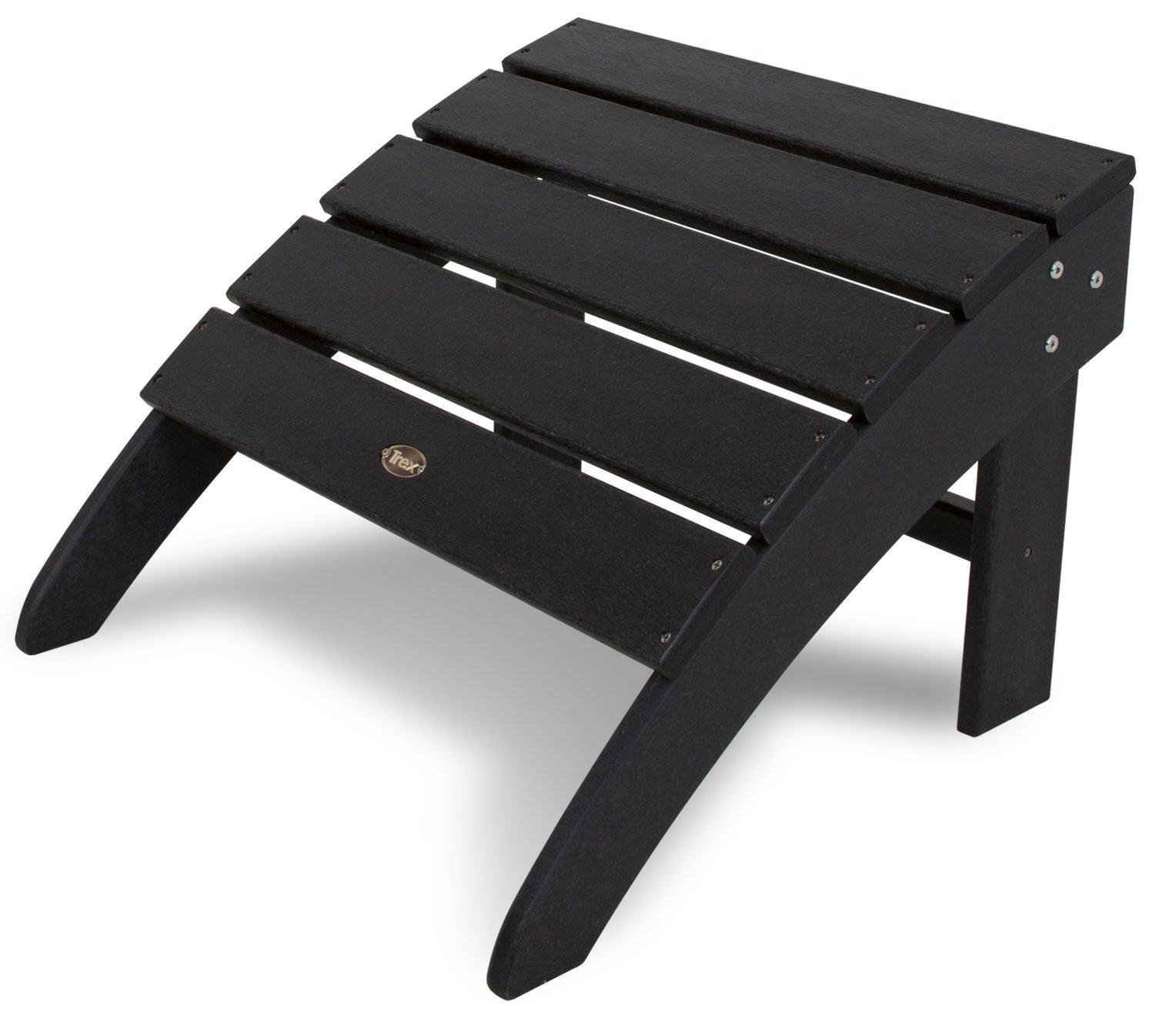 Trex Outdoor Furniture Cape Cod Ottoman in Charcoal Black - Durable Patio Seating for Relaxing Outdoors