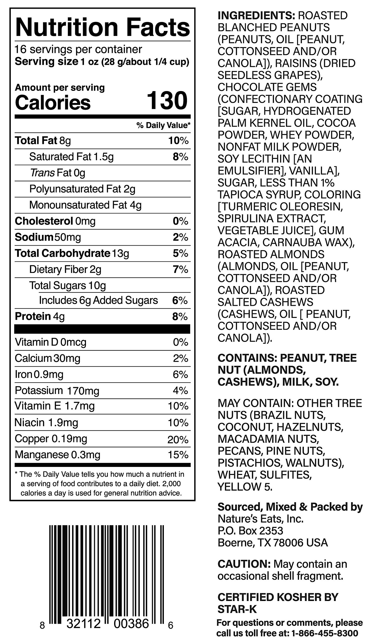Nature's Eats Protein Trail Mix - 16oz Assorted Nuts & Dried Fruits for Muscle Recovery, Energy Boost | Perfect for Post-Workout Snack, Hiking & Healthy On-the-Go Nutrition