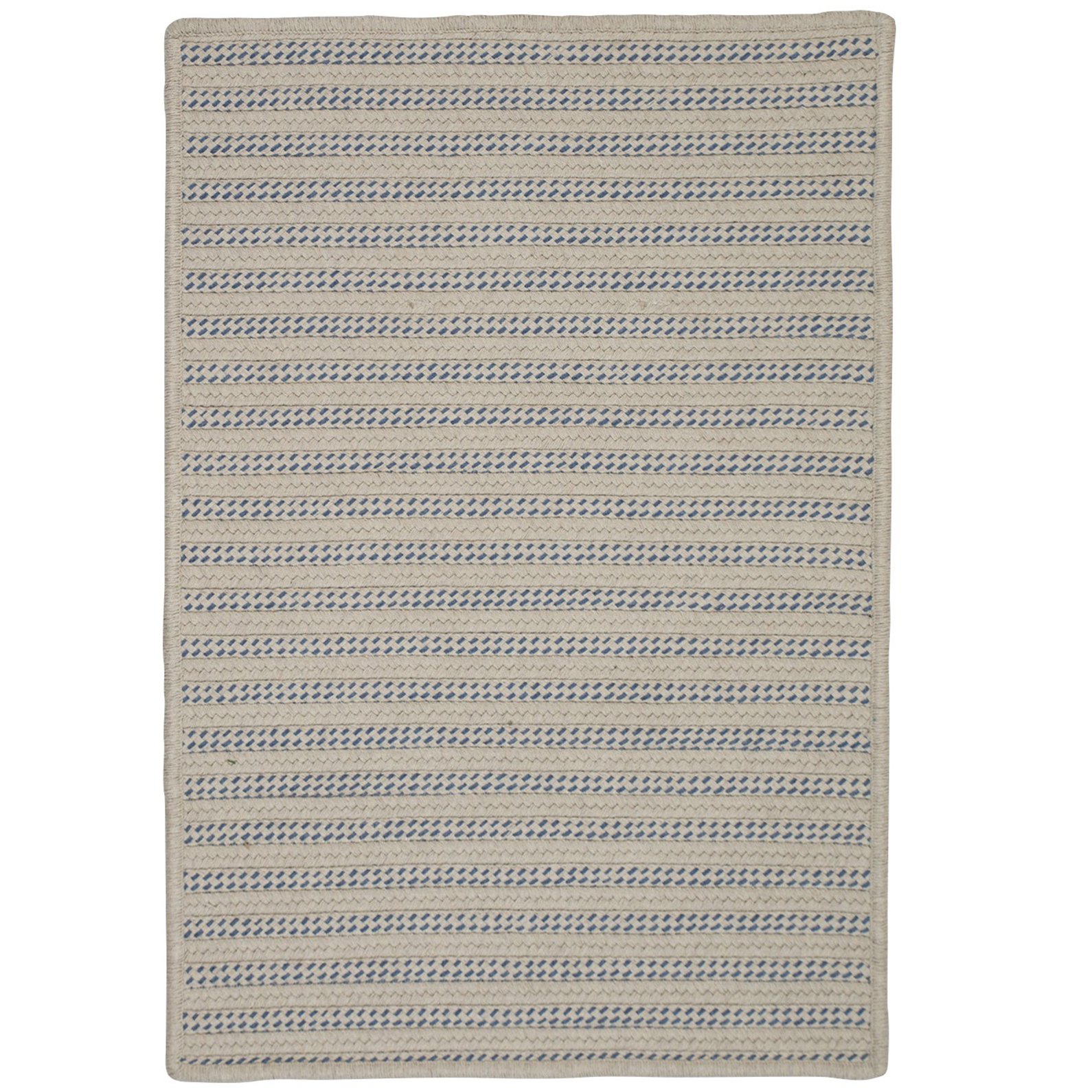 Sunbrella Booth Bay Indoor/Outdoor Rugs 2' x 7' - Natural Cornflower Blue - Waterproof & UV Resistant - Perfect for Patio, Deck, Poolside & Entryway