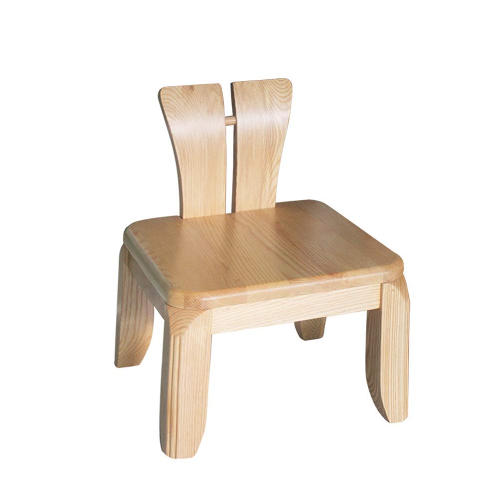 Solid Wood Footstool - Ash Wood Stool with Backrest, Multi-Functional Ottoman Bench for Living Room, Sofa, Bedroom - Perfect as Shoe Changing Stool, Coffee Table Companion & Extra Seating (Natural Wood Color)