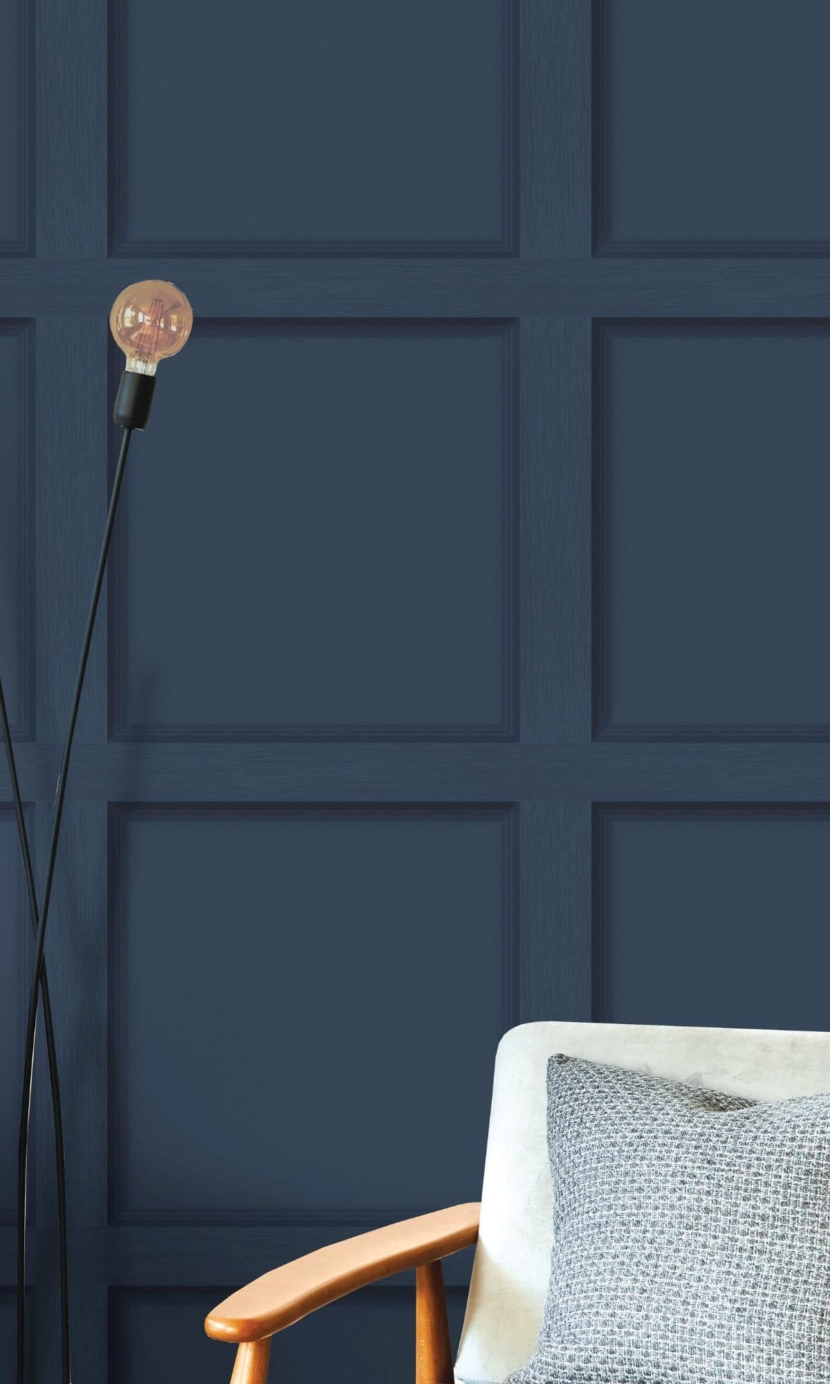 Blue Modern Wood Panel 3D Effect Wallpaper R7645 - Peel and Stick Self-Adhesive Wallpaper for Living Room, Bedroom, Kitchen & Office Decor
