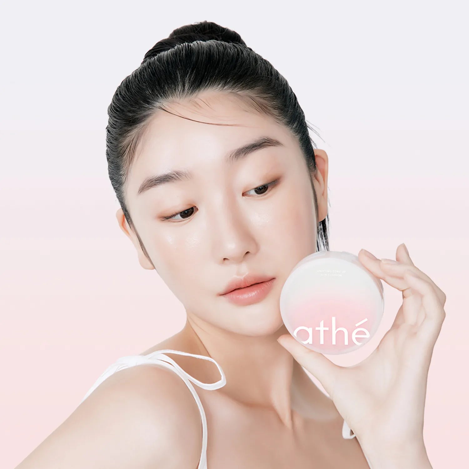 Athe Lighting Tone Up Sun Cushion SPF50+ PA++++ 12g - Brightening & Sun Protection Cushion Compact for Daily Makeup & UV Defense