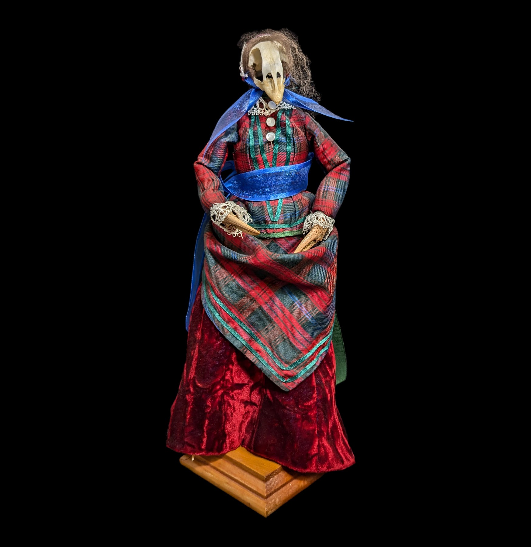Victorian Frontier Doll with Plaid Dress - Perfect for Collectors, Home Decor, and Themed Parties