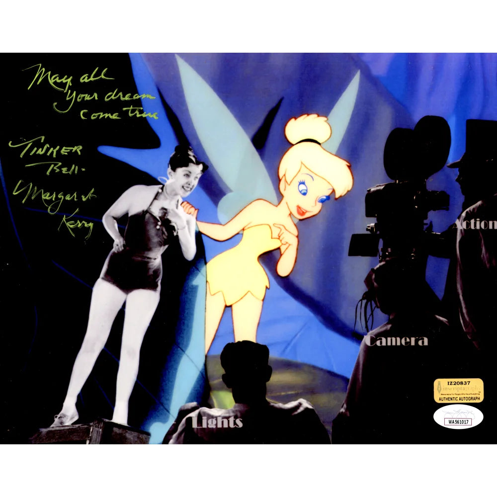 Margaret Kerry Signed 8x10 Photo with COA & JSA - Tinker Bell Disney Autographed Memorabilia - Perfect for Disney Collectors, Animation Fans & Home Decor