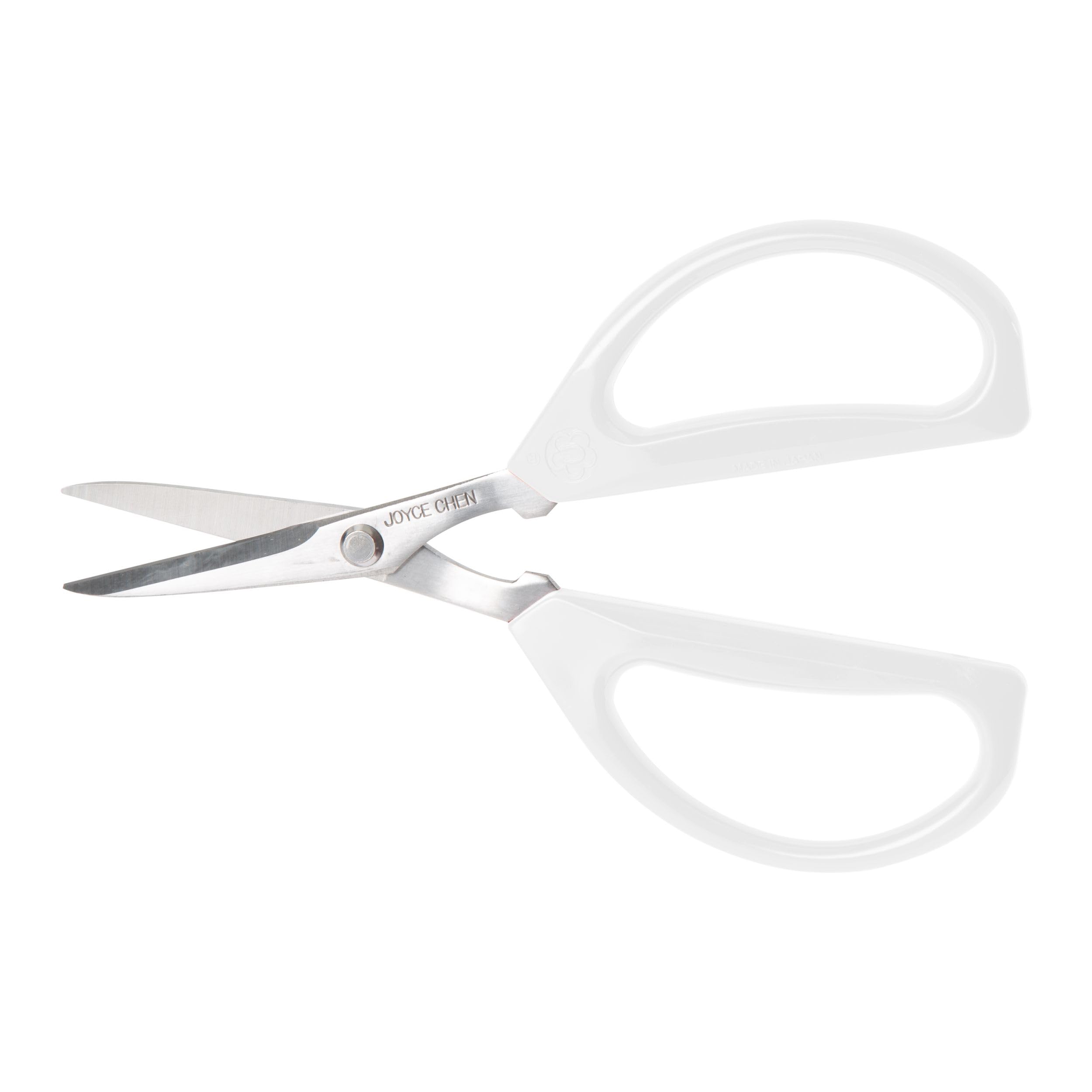 Joyce Chen Original Unlimited Kitchen Scissors - Heavy Duty Multi-Purpose Kitchen Shears with Ergonomic Comfort Grip - Perfect for Cutting Meat, Herbs, Poultry & Packaging - Dishwasher Safe White Kitchen Tool (2.0)