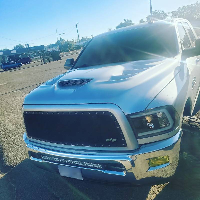 Amerihood VIP Style Functional Ram Air Hood for Ram 1500 2019 (Classic Body Style) - High Performance Airflow & Aggressive Look for Off-Road & Street Trucks