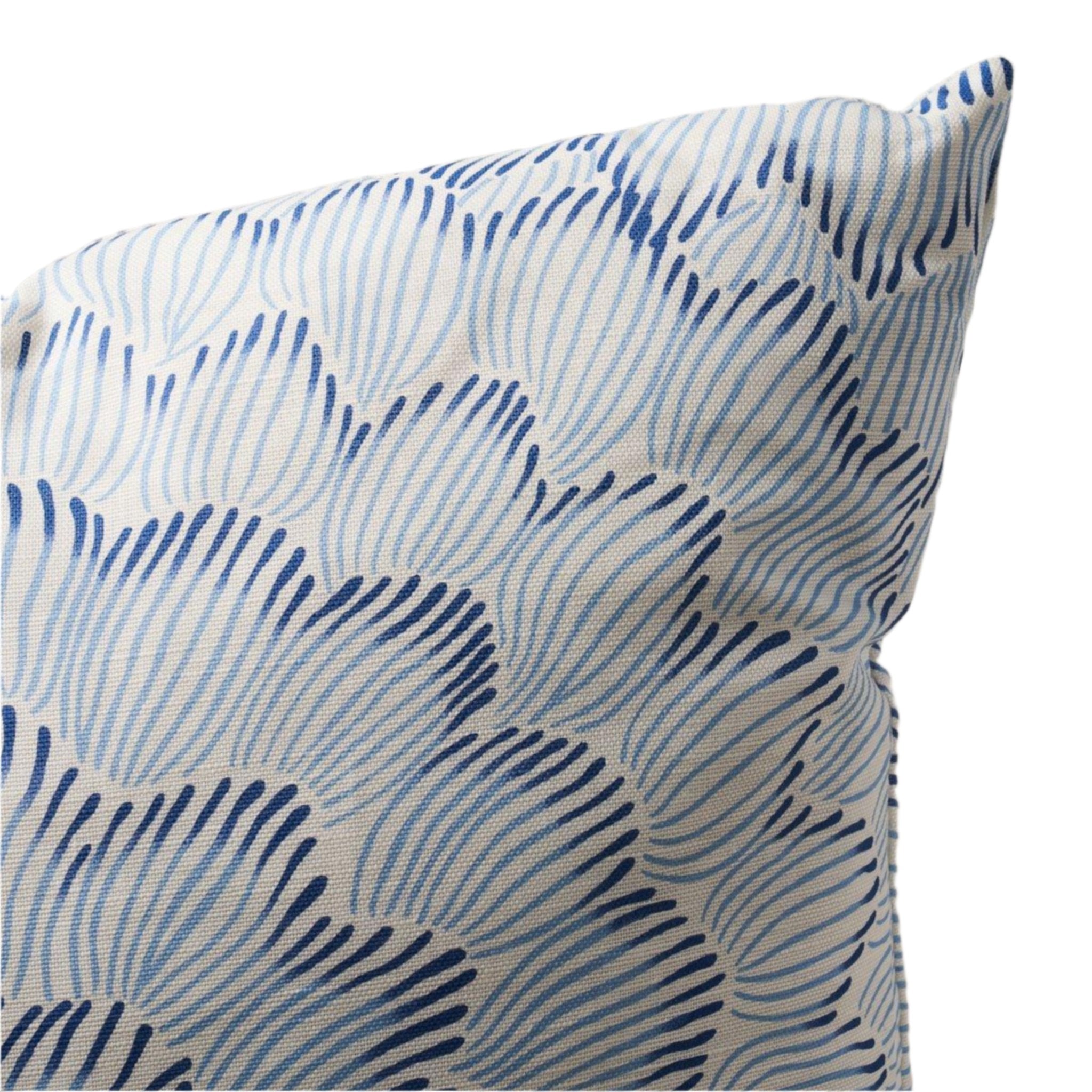 Blue Featherbloom Square Throw Pillow - Soft Decorative Cushion for Sofa, Bed, or Chair - Perfect for Living Room, Bedroom & Home Decor
