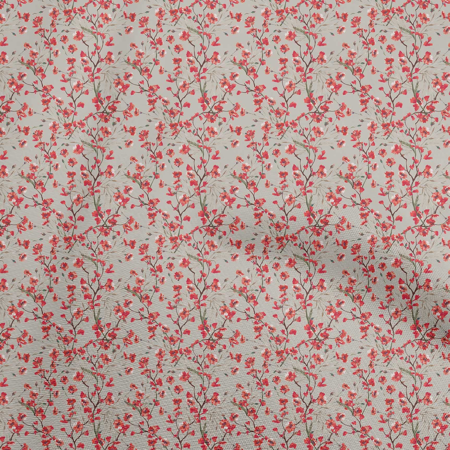 oneOone Cotton Flex Dusty Gray Floral Printed Fabric by The Yard - 40 Inch Wide for DIY Clothing, Home Decor & Sewing Projects | Soft, Durable Material for Dresses, Curtains & Crafting