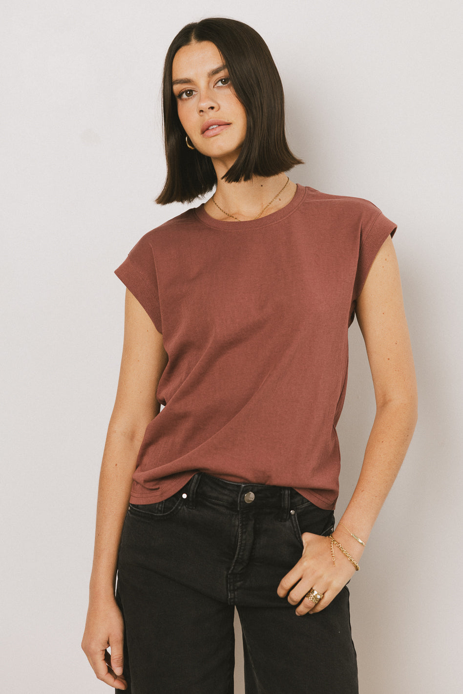 Arlo Top in Brick - Stylish Women's Casual Blouse for Everyday Wear | Perfect for Office, Outings & Date Nights