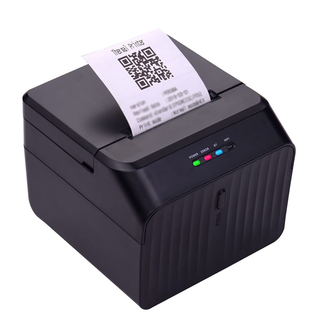 58mm Desktop Thermal Receipt Printer with USB & Bluetooth - ESC/POS Compatible Barcode Printer for Retail, Restaurant & POS Systems - Fast Printing for Receipts, Tickets & Labels