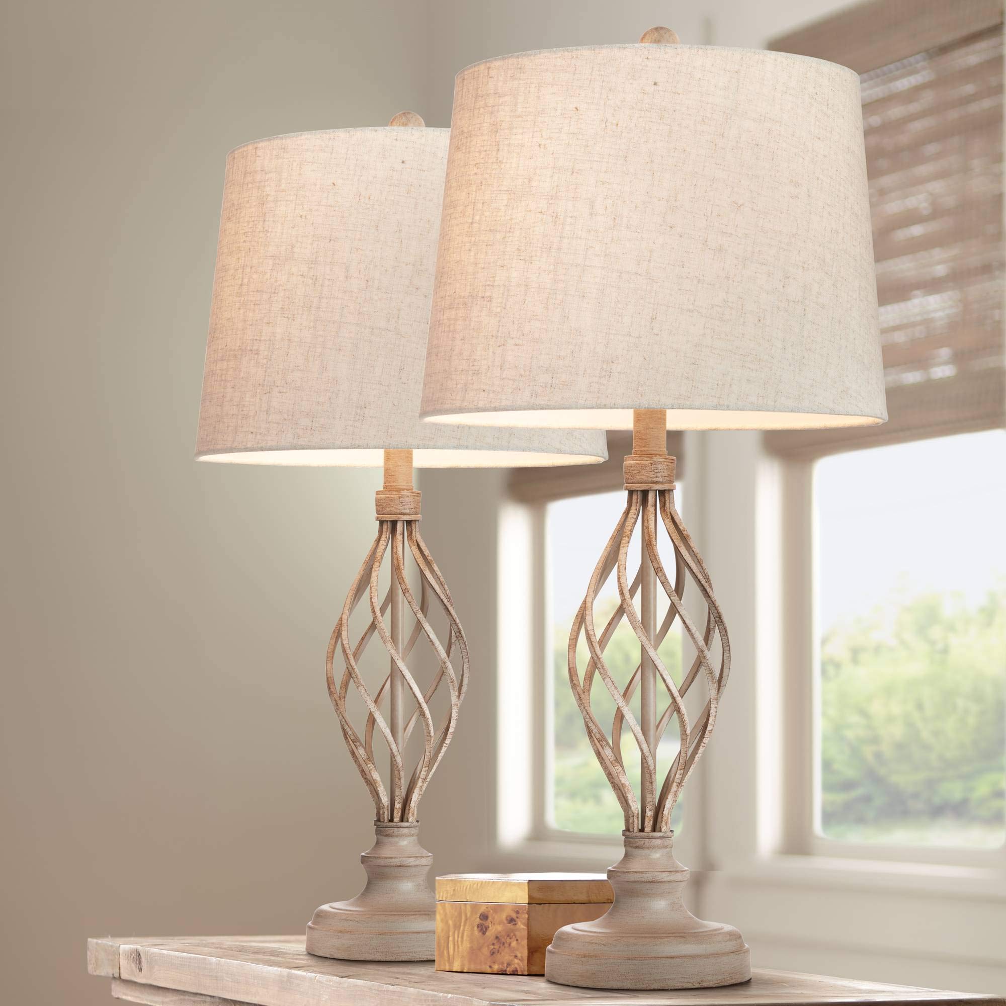 Franklin Iron Works Annie Modern Industrial Table Lamps - Set of 2, 28