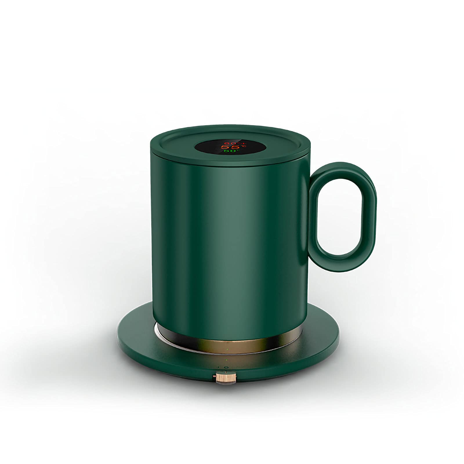 350ml USB Coffee Mug Warmer with Ceramic Heating Cup & Temperature Display - Non-Slip Silicone Base for Tea, Milk, Hot Cocoa - Perfect for Office, Home, Gift Giving (Type-C Interface)