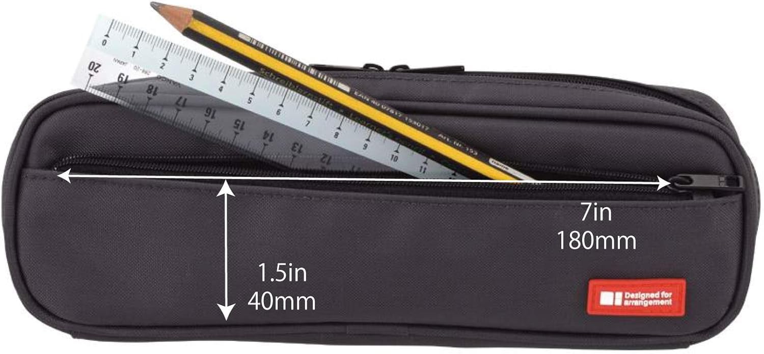 LIHIT LAB Large Capacity Zipper Pencil Case for School, Office & College - Big Storage Pencil Bag Organizer for Adults, Teens, Boys & Girls - Travel & Cosmetic Storage - Coral (A7552-103) - Perfect for Students, Professionals & Travelers