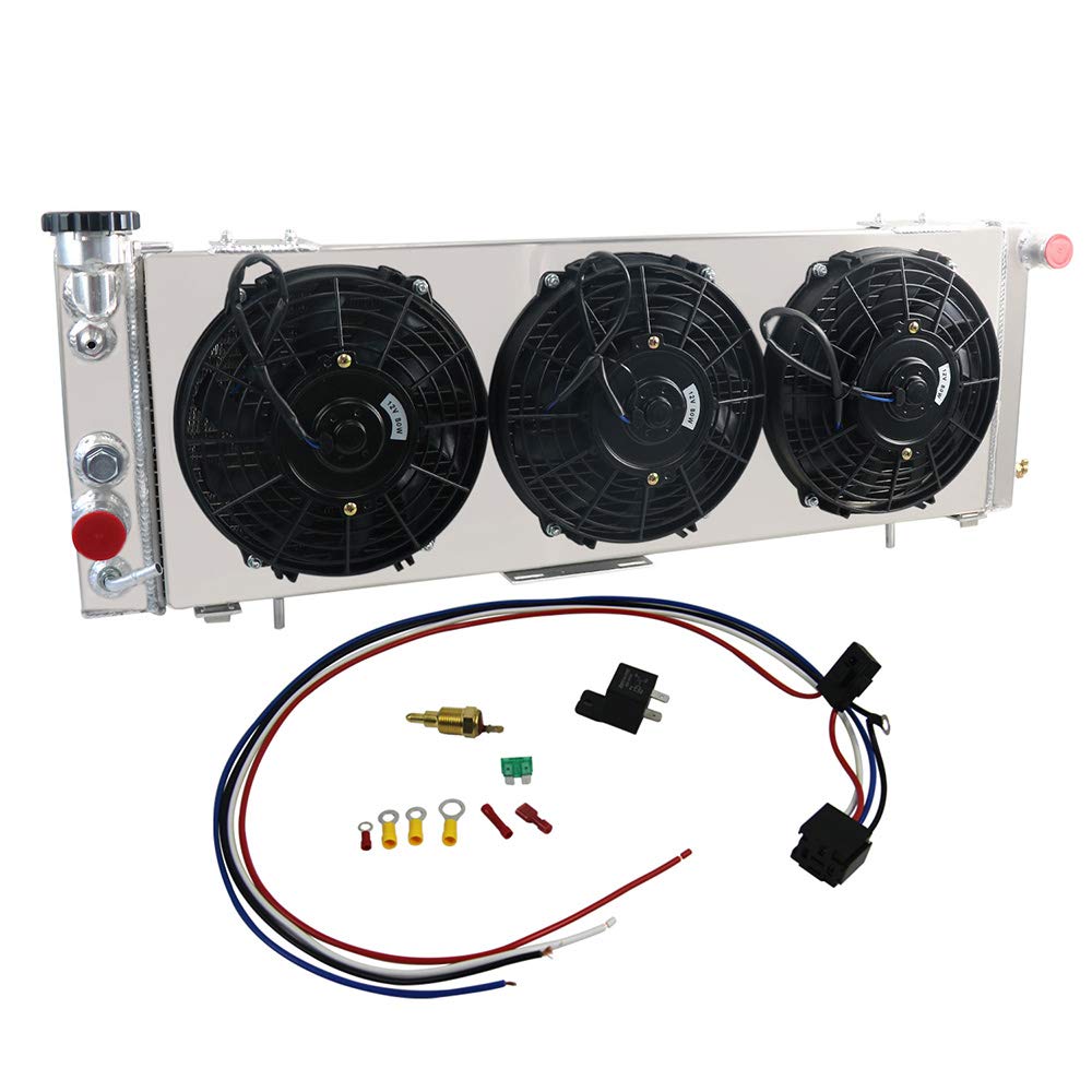 AlloyWorks Performance Full Aluminum Radiator with Shroud Fans & Relay Kit for 1991-2001 Jeep Cherokee XJ 4.0L / Comanche L4 L6 - Heavy Duty Cooling Upgrade for Off-Road, Towing & Extreme Conditions