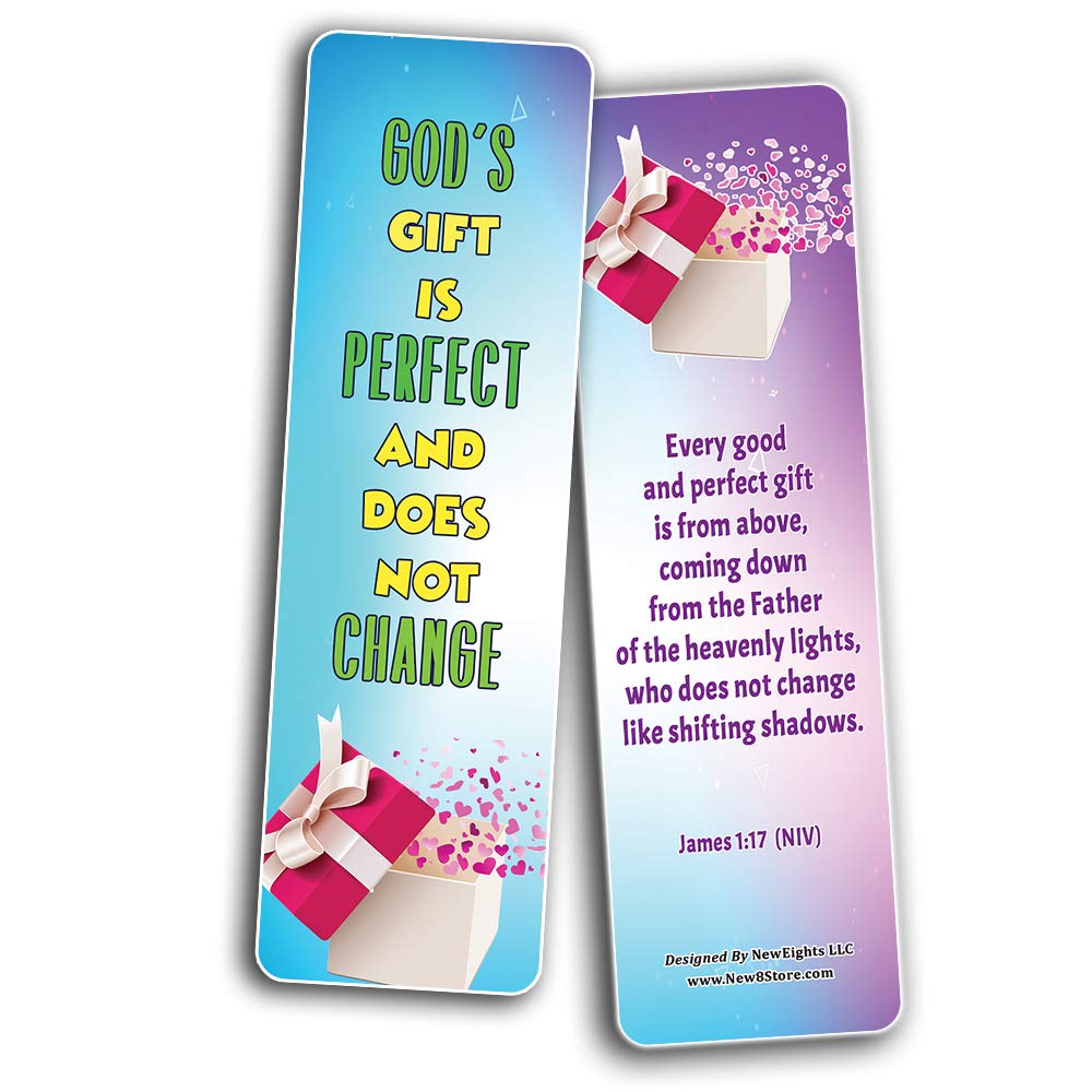 Bible Verse Bookmarks - 12-Pack Christian Gifts for Kids, Stocking Stuffers & Birthdays