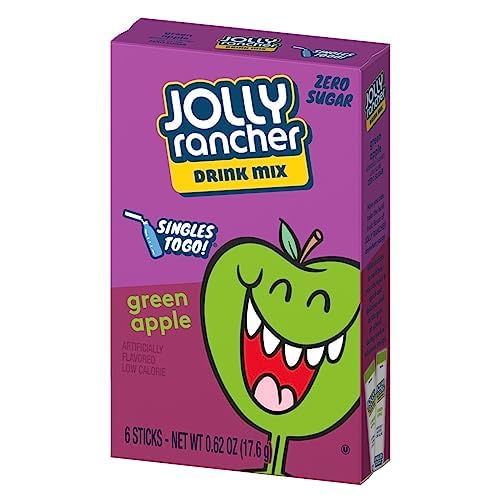 Jolly Rancher Singles To Go Drink Mix Variety Pack - Blue Raspberry, Green Apple, Watermelon & Cherry Flavors | Portable Powdered Beverage for Water Bottles, Gym, School & On-The-Go Hydration