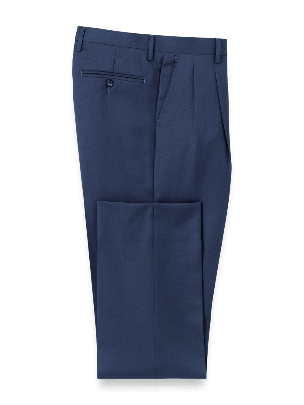 Premium Wool Gabardine Dress Pants for Men - Classic Bright Navy Blue - Perfect for Office Wear, Business Meetings & Formal Occasions